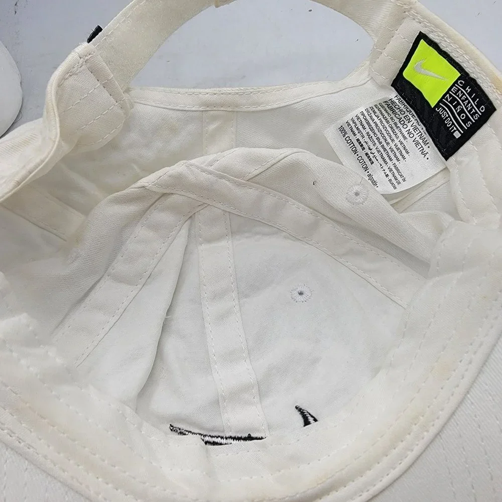 Nike Logo Hat Kids Strapback White Baseball Hat Cap Just Do It Swoosh